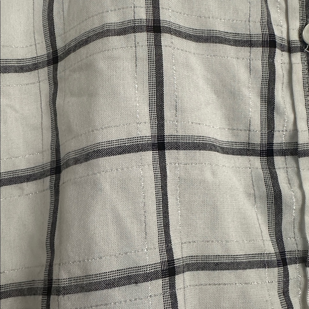 NWT Gloria Vanderbilt White Checkered Button Up Top Size XXL - Picture 4 of 5